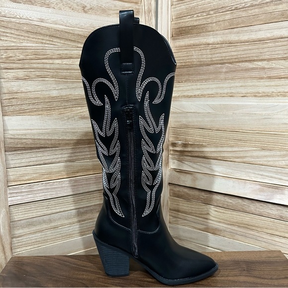 WOMEN’S KNEE HIGH COWBOY BOOTS (CATTLE-9) - Picture 4 of 5